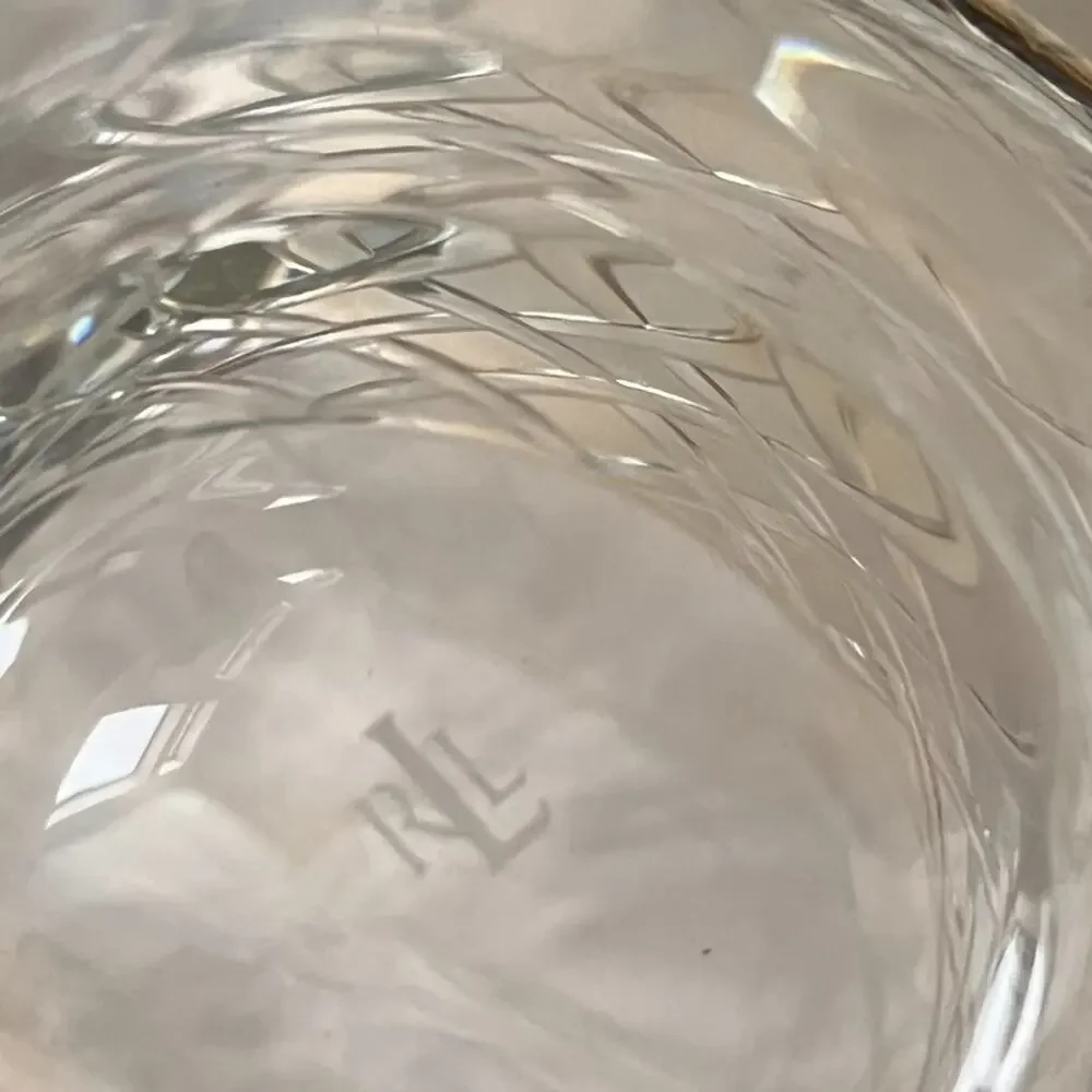 Ralph Lauren Lattice Glass Crystal Ice Bucket Rare Discontinued Signed